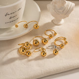 Spherical Personality Ring Female Gold Steel Size Ball – Gifts for Her — 2