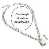 Punk Chain Lock Pendant Necklace Women Men Hip – Jewelry Gift Ideas — 4