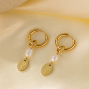 INS Pearl Flower Tag Titanium Steel Earrings For Women – Gifts for Her — 7
