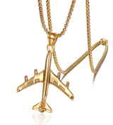 COLLIER AVION -Titanium steel aircraft necklace – Jewelry Gift Ideas — 5