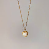 French Vintage Lace Metal Love Shell Necklace – Jewelry Gift Ideas — 1