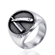 Hairstylist Razor Men's Vintage Titanium Steel Ring – Gifts for Him — 5