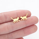Simple And Cute Kitty Colored Gemstone Earrings – Everyday Gifts — 3