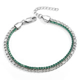 Fashion Double Row Titanium Steel Zircon Bracelet – Stylish Gifts — 5
