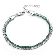 Fashion Double Row Titanium Steel Zircon Bracelet – Stylish Gifts — 5