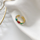 Gold polychromatic gel drop ring – Birthday Gifts — 1