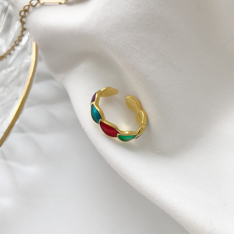 Gold polychromatic gel drop ring – Birthday Gifts — 1