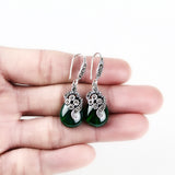 Vintage green chalcedony earrings – Meaningful Gifts — 6