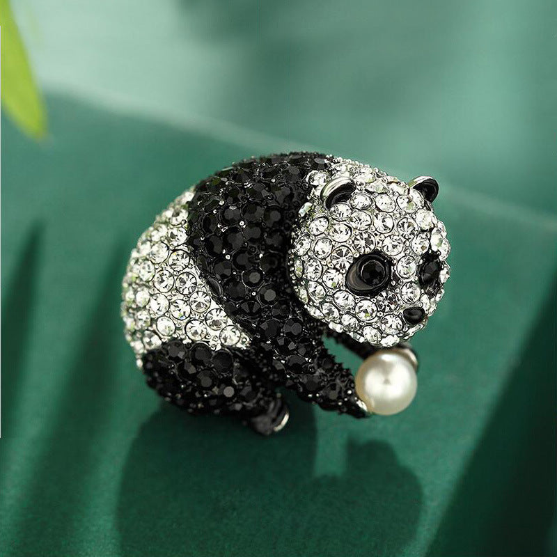 Alloy Male Cartoon Panda Full Drill Brooch – Jewelry Gift Ideas — 1