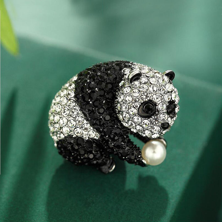 Alloy Male Cartoon Panda Full Drill Brooch – Jewelry Gift Ideas — 1