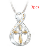 Cross Footprint Diamond Pendant Two Tone – Jewelry Gift Ideas — 9