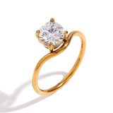 Affordable Luxury Fashion Waveform Ring Shank Gold – Stylish Gifts — 6