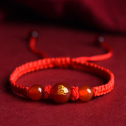 Zodiac Red Rope Bracelet Natural Red Agate – Jewelry Gift Ideas — 17