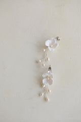 Hard Porcelain Flower Fresh Water Pearl Earrings – Gift Ideas — 3