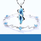 Sterling Silver Blue Crystal Necklace Chain – Jewelry Gift Ideas — 5