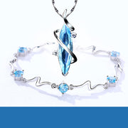 Sterling Silver Blue Crystal Necklace Chain – Jewelry Gift Ideas — 5