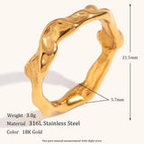 Irregular Surface Ring Ornament Stainless Steel 18k – Practical Gifts — 2