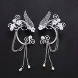 Qingqiu Fox Antique Ear Clips Long Tassel Elf Earrings – Stylish Gifts — 5