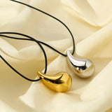 Dropper Pendant Necklace 16k Gold Titanium Steel – Jewelry Gift Ideas — 6
