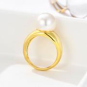 Geometric Round Pearl Simplicity Fashion Ring – Stylish Gifts — 1