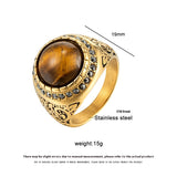 Tigereye Men's Titanium Steel Ring – Gifts for Him — 4