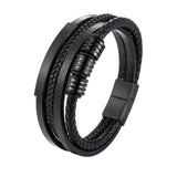 Men's Titanium Steel Leather Woven Bracelet – Jewelry Gift Ideas — 7