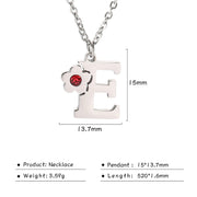 Flower Rhinestone-encrusted 26 Letter Necklace – Jewelry Gift Ideas — 20