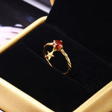 Pomegranate Five Pointed Star Silver Ring – Thoughtful Gifts — 4
