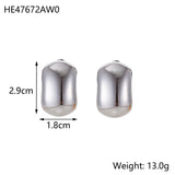 Minimalist Titanium Steel Ear Studs Triangle Oval – Stylish Gifts — 6