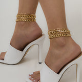 Punk Simple Metallic Thin Chain Anklet – Birthday Gifts — 1