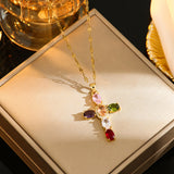 Colored Zircon Cross Necklace With Diamonds Does – Jewelry Gift Ideas — 13