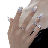 Metal Nail Ring Xianku Natural Moonlight Stone – Beauty Gifts — 2