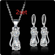 Cute Kitty Zircon Pendant Alloy Plated Silver – Jewelry Gift Ideas — 8