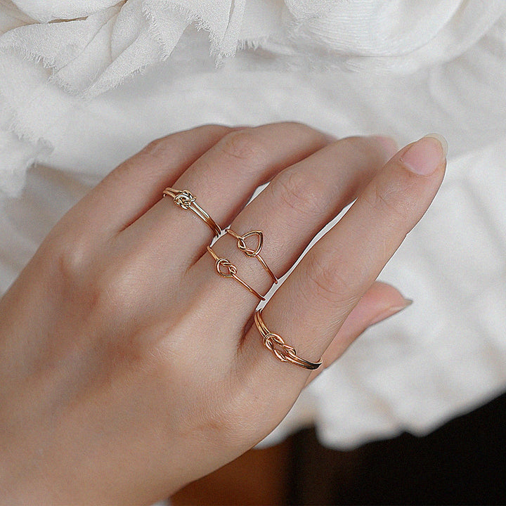 Stacking 14K Gold-Painted Heart Rings – Practical Gifts — 1