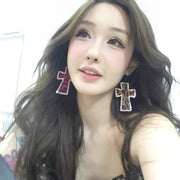 Leopard Cross Earrings Y2g Millennium Hot Girl Niche – Gifts for Kids — 10