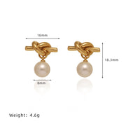 Knotted Bends And Hitches Pearl Simulated Stud – Birthday Gifts — 2