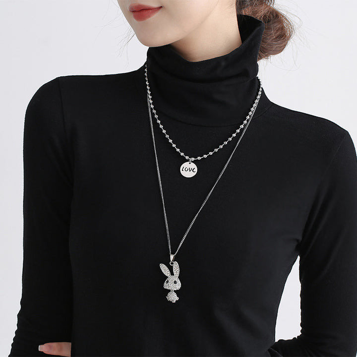 Double Decorative Titanium Steel Necklace Light – Jewelry Gift Ideas — 1
