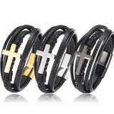 Multi-layer Braided Stainless Steel Cross Men's – Jewelry Gift Ideas — 1