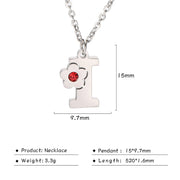 Flower Rhinestone-encrusted 26 Letter Necklace – Jewelry Gift Ideas — 15