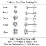 316L Stainless Steel Zircon Four Claw Stud – Holiday Gift Ideas — 2