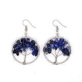 Hand Wrapped Curved Natural Gravel Colorful Earrings – Stylish Gifts — 18