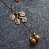 Sandalwood fringed long necklace – Jewelry Gift Ideas — 5