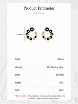 S925 Silver Black Round Micro Zircon-encrusted Stud – Practical Gifts — 5