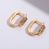 Zircon Earrings Silver Needle U-shaped Geometric – Meaningful Gifts — 3