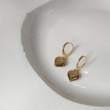 Women's Heart Plated 14K Real Gold Earrings – Gifts for Her — 5
