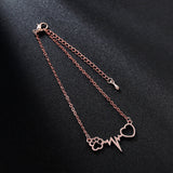Cat Paw Cardiogram Beating Heart Pendant Bracelet – Jewelry Gift Ideas — 6