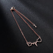 Cat Paw Cardiogram Beating Heart Pendant Bracelet – Jewelry Gift Ideas — 6