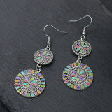 Round Flower Dripping Rhinestone Alloy Earrings – Useful Gifts — 2