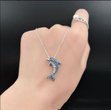 Gradual Flashing Blue Diamond Dolphin Female – Jewelry Gift Ideas — 6