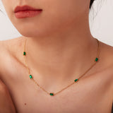 Multiple Square Green Zircon Pendant Necklace – Jewelry Gift Ideas — 1